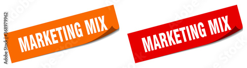 marketing mix paper peeler sign set. marketing mix sticker