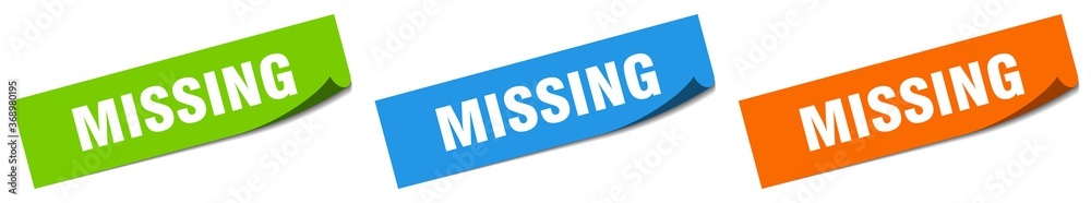 missing paper peeler sign set. missing sticker missing paper peeler sign set. missing sticker