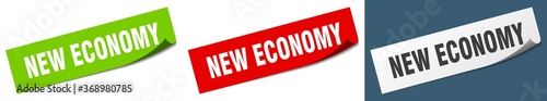 new economy paper peeler sign set. new economy sticker