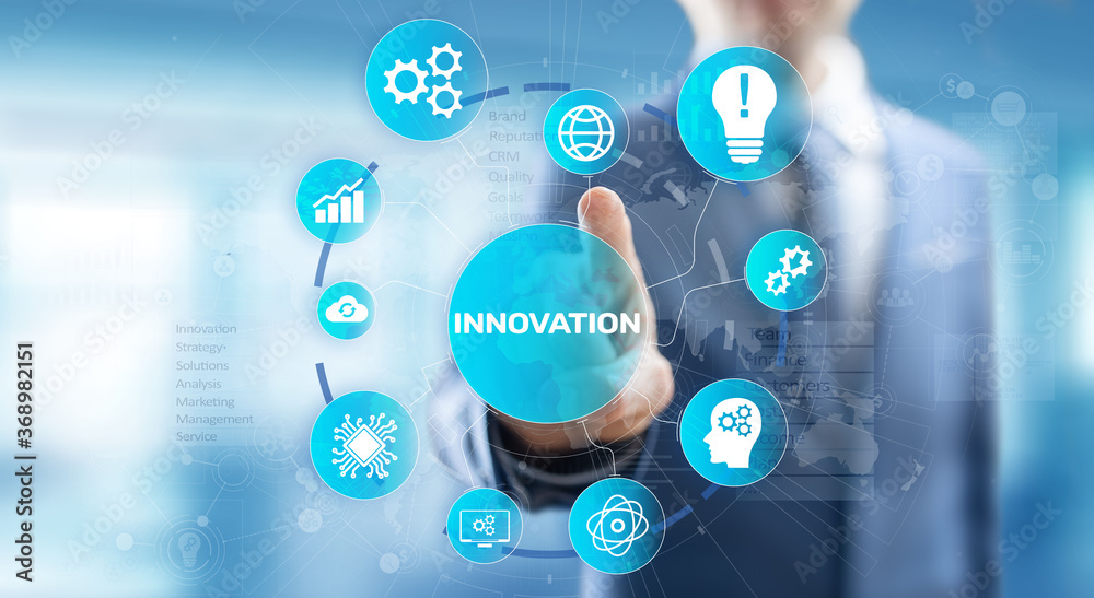 Innovation business and technology concept on virtual screen. Innovate creative process. Innovation business and technology concept on virtual screen. Innovate creative process.