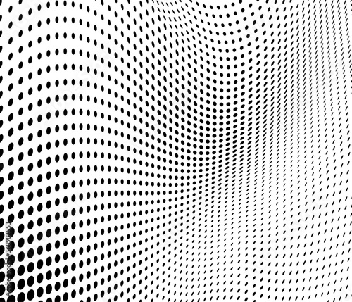 Abstract halftone wave dotted background. Vector modern optical pop art texture for posters, business cards, cover