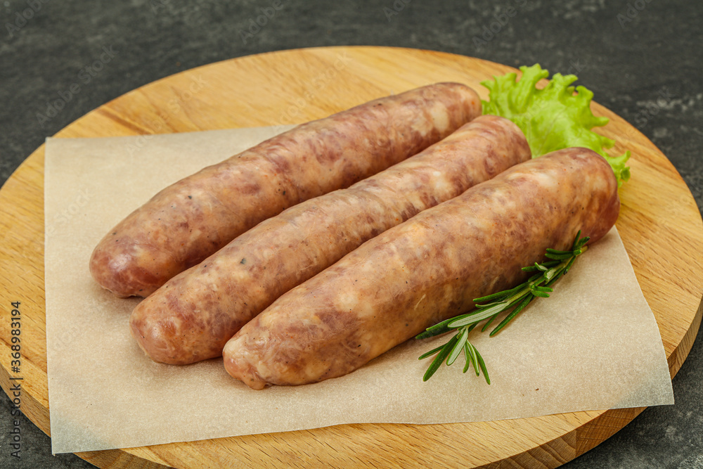 Raw pork meat sausages for grill Raw pork meat sausages for grill