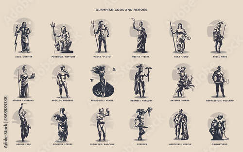 Fotografia Olympic heroes. Greek and Roman gods