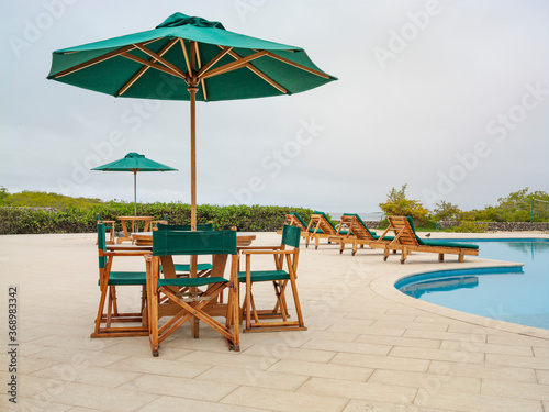 Beautiful pool terrace at hotel