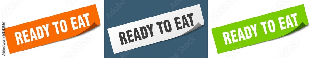 ready to eat paper peeler sign set. ready to eat sticker