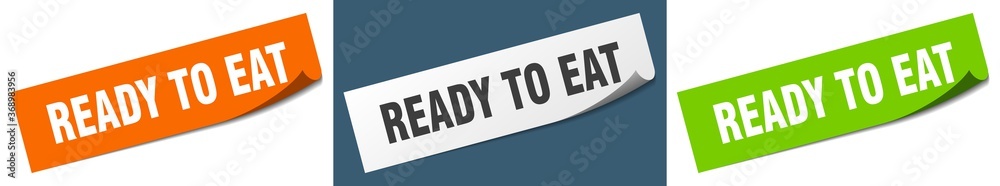 ready to eat paper peeler sign set. ready to eat sticker ready to eat paper peeler sign set. ready to eat sticker