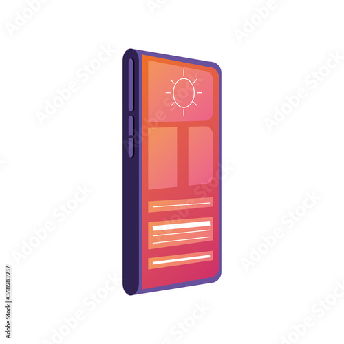 modern smartphone on white background