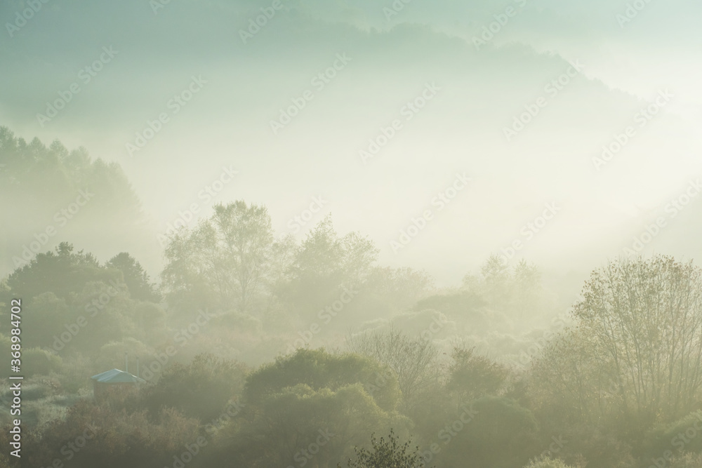 Beautiful misty morning dream valley mountain autumn fogy and clouds. Beautiful misty morning dream valley mountain autumn fogy and clouds.