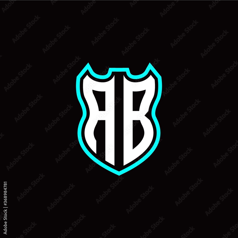 A B initial logo design with shield shape A B initial logo design with shield shape