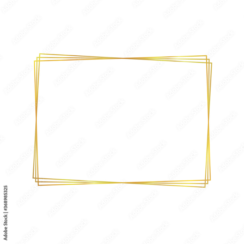 Vector golden frame isolated on white background, blank template, rectangular shape, square frame, colorful background. Vector golden frame isolated on white background, blank template, rectangular shape, square frame, colorful background.