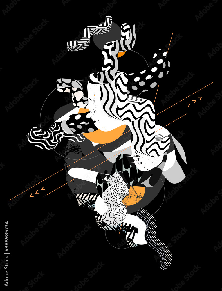 Wave black and white 3D lines. Vector geometric shapes. Wave black and white 3D lines. Vector geometric shapes.