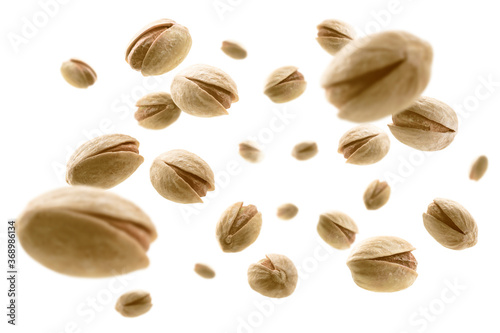 Wallpaper Mural Salted pistachios levitate on a white background Torontodigital.ca