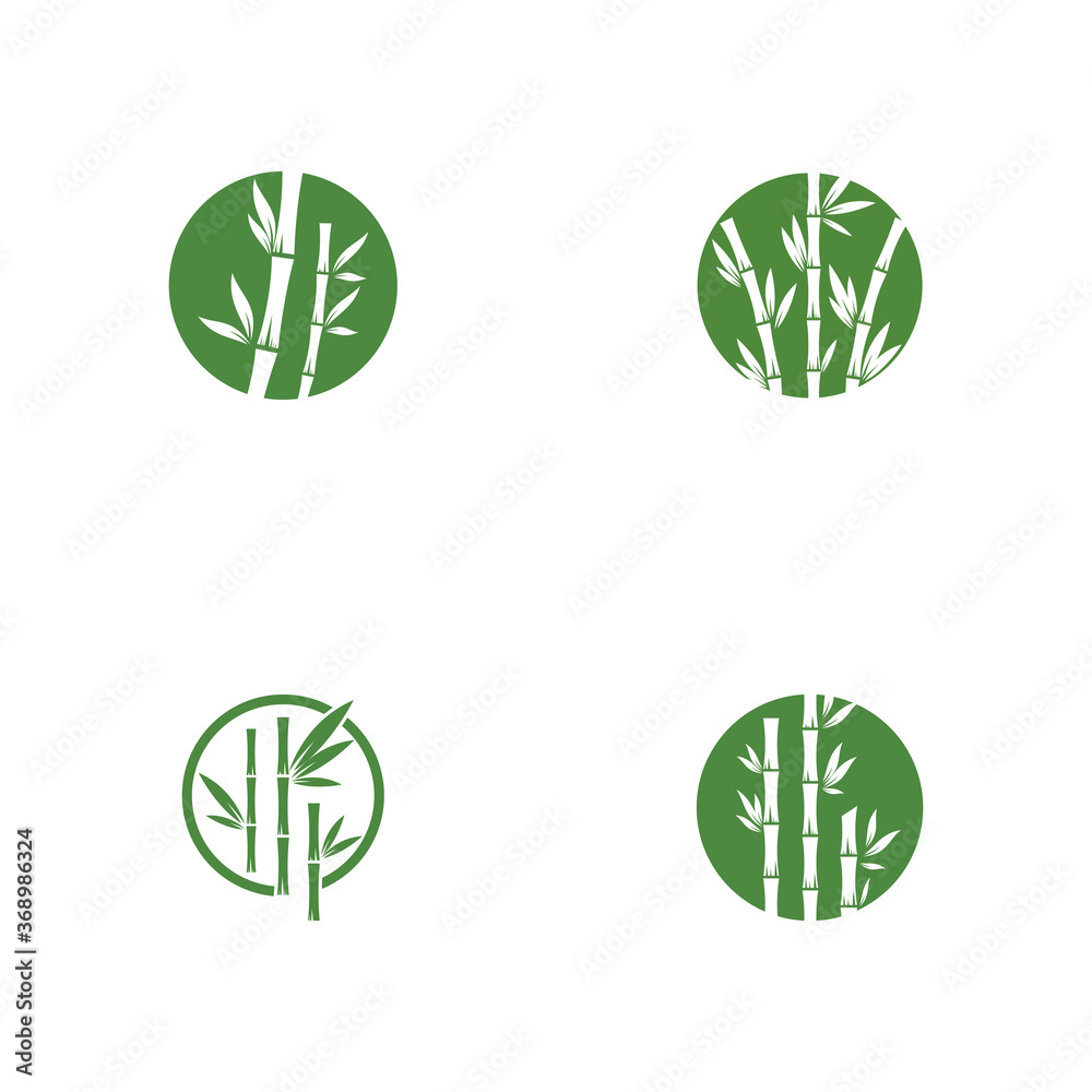 Set Bamboo vector icon logo Set Bamboo vector icon logo