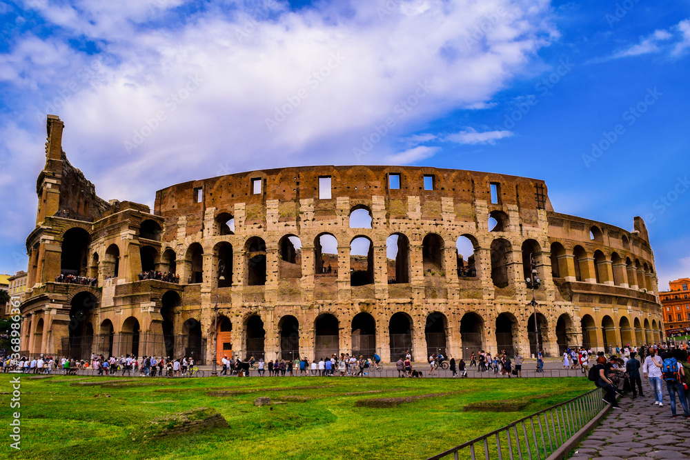 The Colosseum, also known as the Flavian Amphitheatre, found in the city in Rome, Italy.