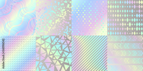 Abstract Creative Holographic Gradient Texture Set. Vector