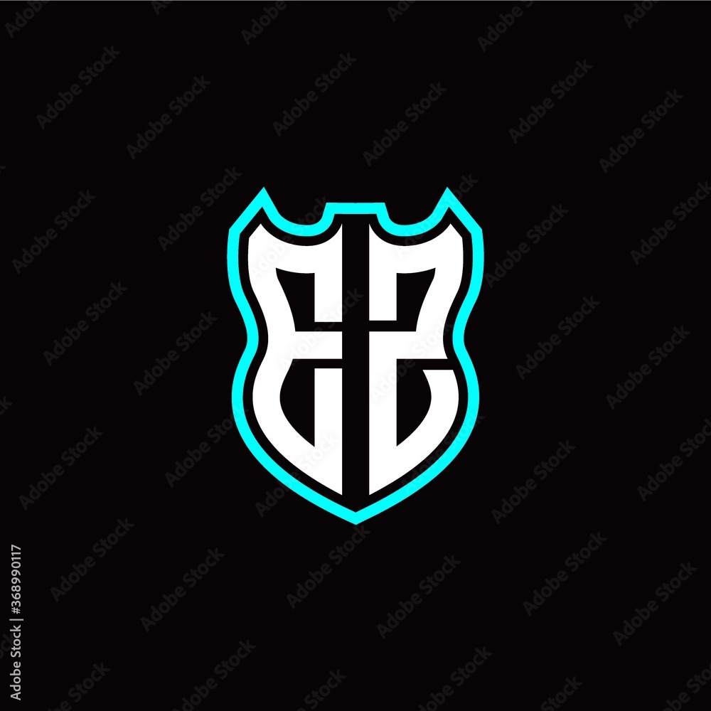 E Z initial logo design with shield shape E Z initial logo design with shield shape