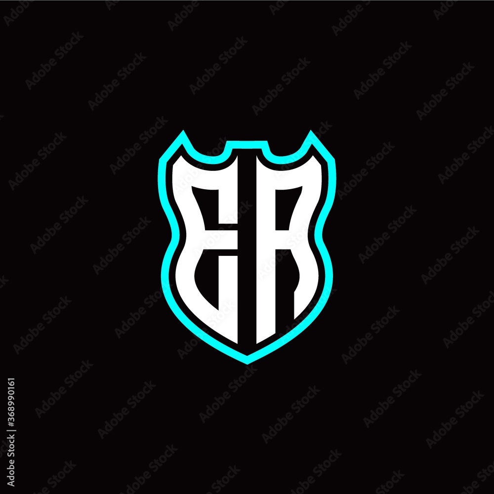 E A initial logo design with shield shape E A initial logo design with shield shape