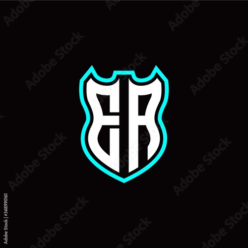 E A initial logo design with shield shape