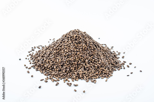 Cassia seed tea on white background