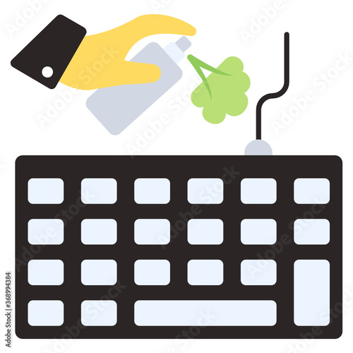 Keyboard  Sanitizing concept vector color icon design, Home and Office Disinfecting and Decontamination Services Symbol on White background 