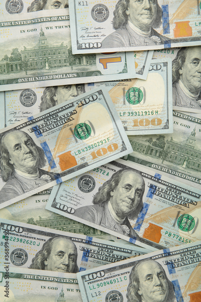 Fototapeta premium Background with money american hundred dollar bills