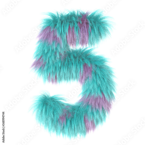 3d cartoon fun animal fur number 5