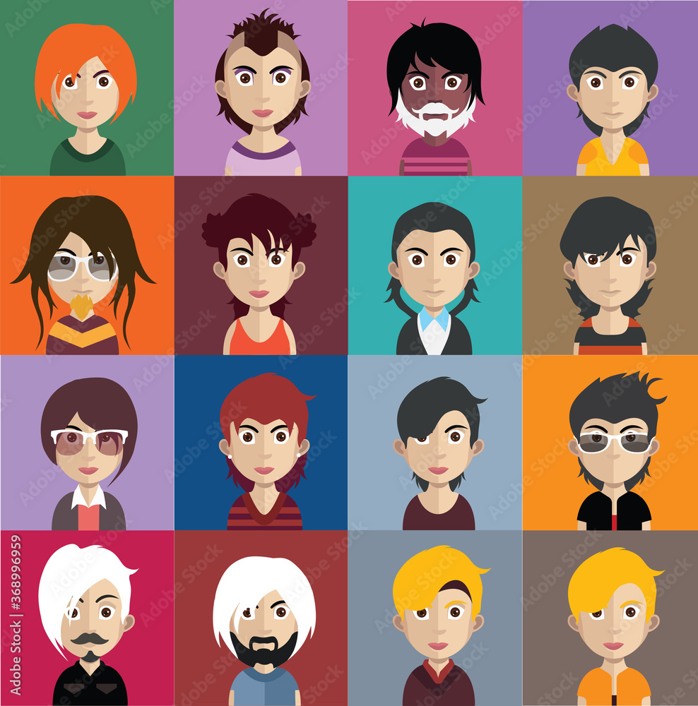 Collection of avatars ( Man and woman Characters ) Collection of avatars ( Man and woman Characters )