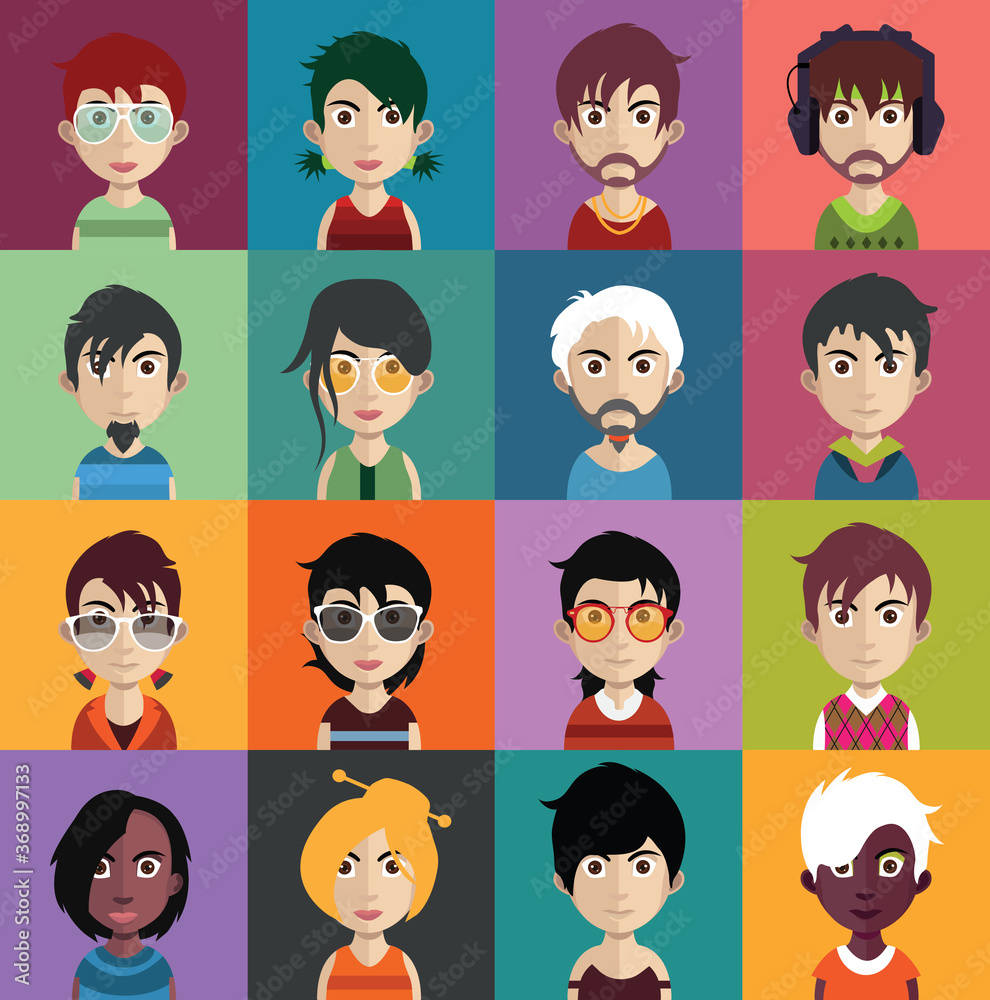 Collection of avatars ( Man and woman Characters ) Collection of avatars ( Man and woman Characters )