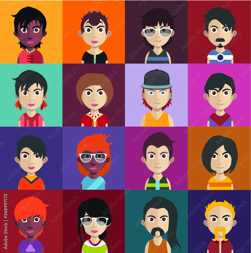 Avatars People avatars. Vector women, men avatar. - Vector Avatars People avatars. Vector women, men avatar. - Vector