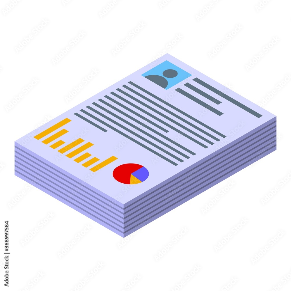 Audit documents icon. Isometric of audit documents vector icon for web design isolated on white background Audit documents icon. Isometric of audit documents vector icon for web design isolated on white background