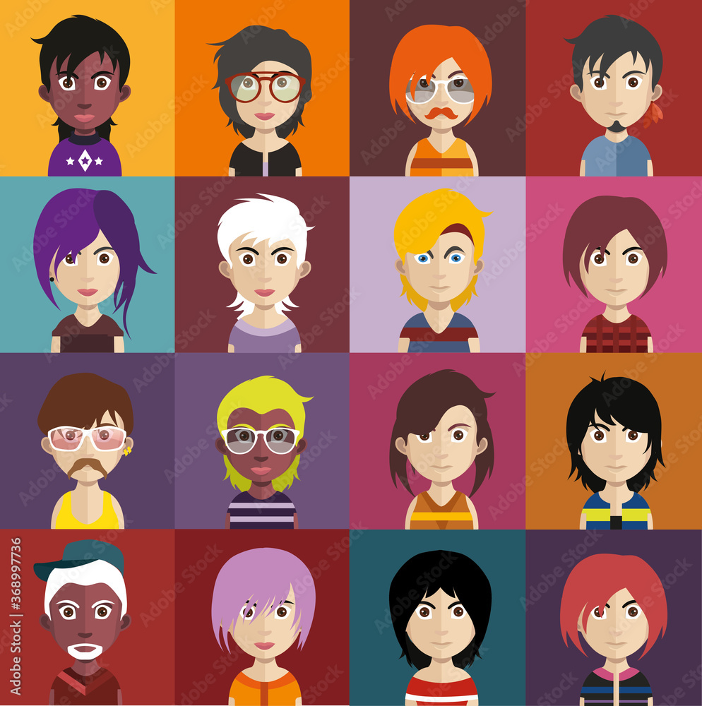 Collection of avatars ( Man and woman Characters ) Collection of avatars ( Man and woman Characters )
