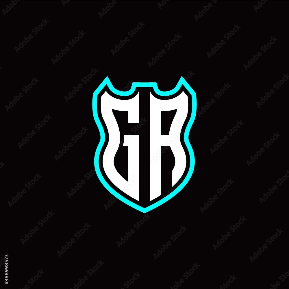 G A initial logo design with shield shape G A initial logo design with shield shape