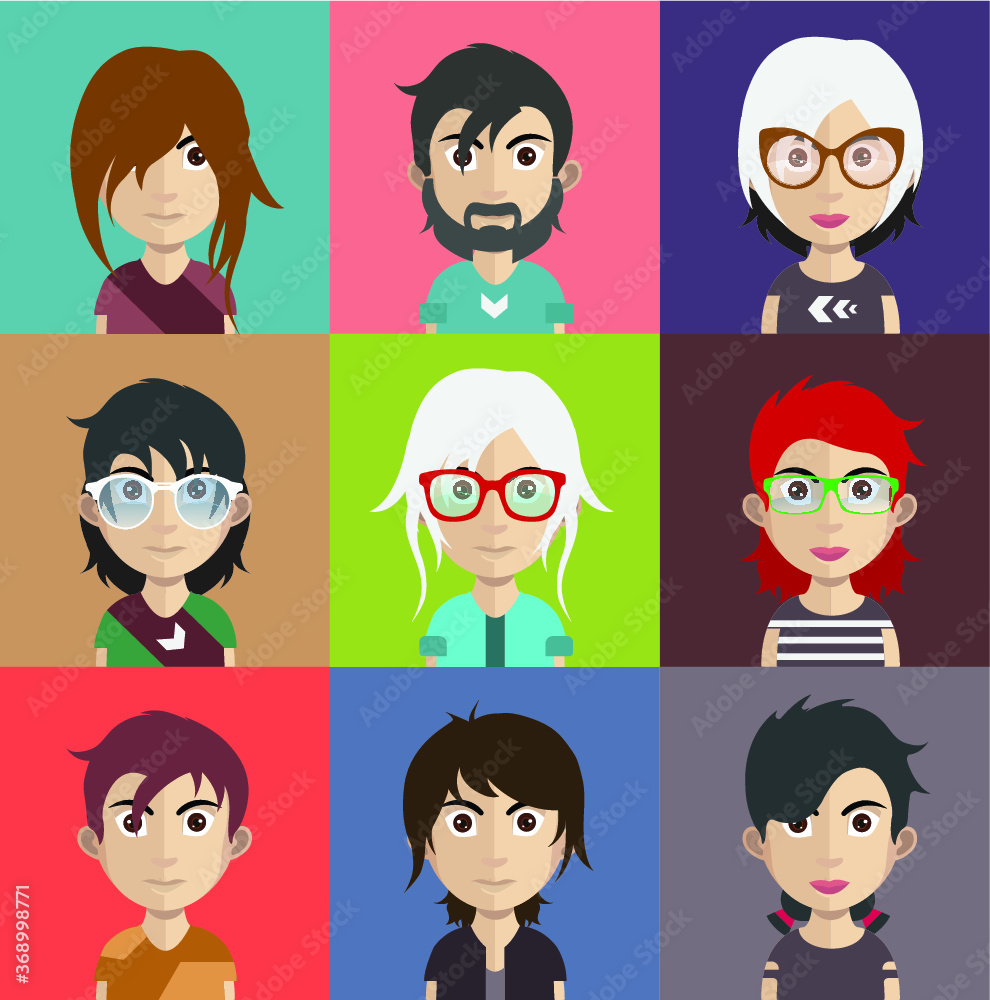 Collection of avatars ( Man and woman Characters )