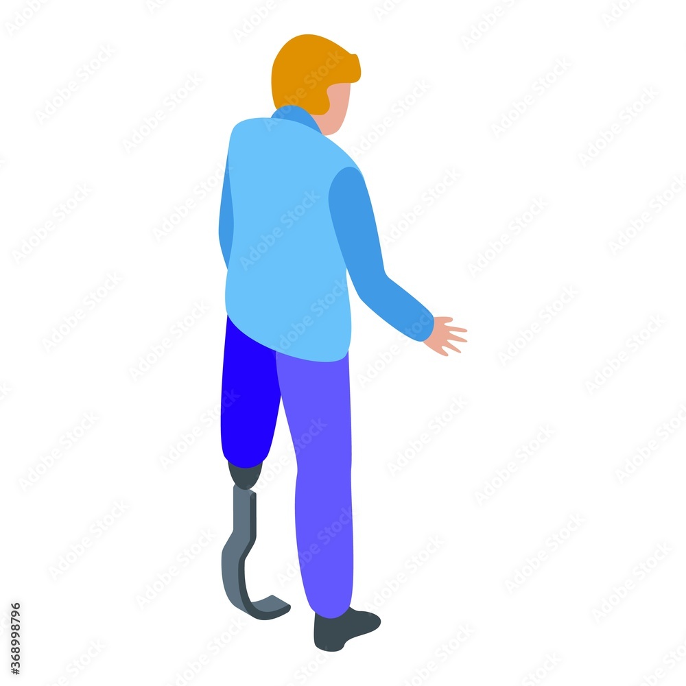 Inclusive education handicapped boy icon. Isometric of inclusive education handicapped boy vector icon for web design isolated on white background Inclusive education handicapped boy icon. Isometric of inclusive education handicapped boy vector icon for web design isolated on white background