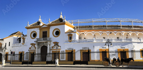 facade of Plaza de Toros de la Maestranza  Sevilla  Spain