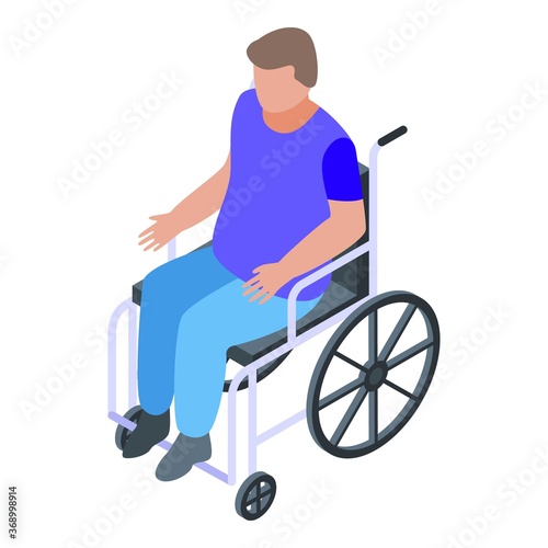 Education wheelchair boy icon. Isometric of education wheelchair boy vector icon for web design isolated on white background