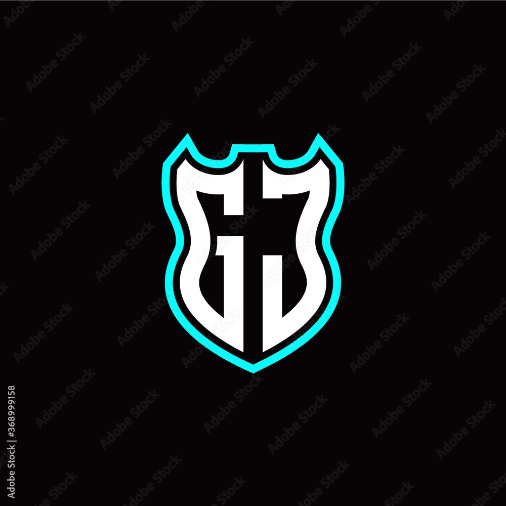 G J initial logo design with shield shape G J initial logo design with shield shape