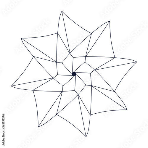 Pinwheel linear design. Vector logo or icon.