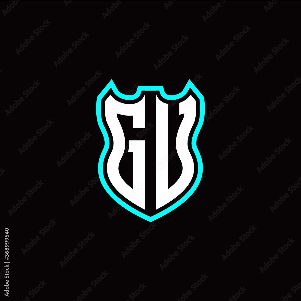 G U initial logo design with shield shape G U initial logo design with shield shape