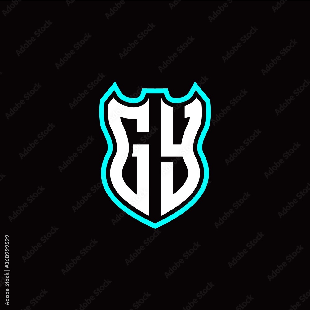 G Y initial logo design with shield shape G Y initial logo design with shield shape