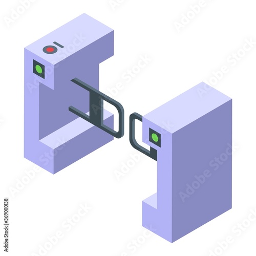 Turnstile control icon. Isometric of turnstile control vector icon for web design isolated on white background