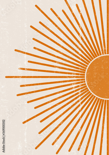 Orange Sun print boho minimalist printable wall art