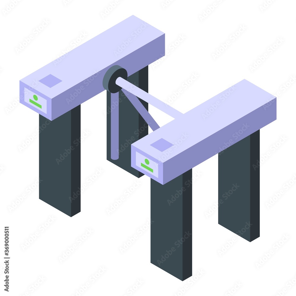 Turnstile subway icon. Isometric of turnstile subway vector icon for web design isolated on white background Turnstile subway icon. Isometric of turnstile subway vector icon for web design isolated on white background