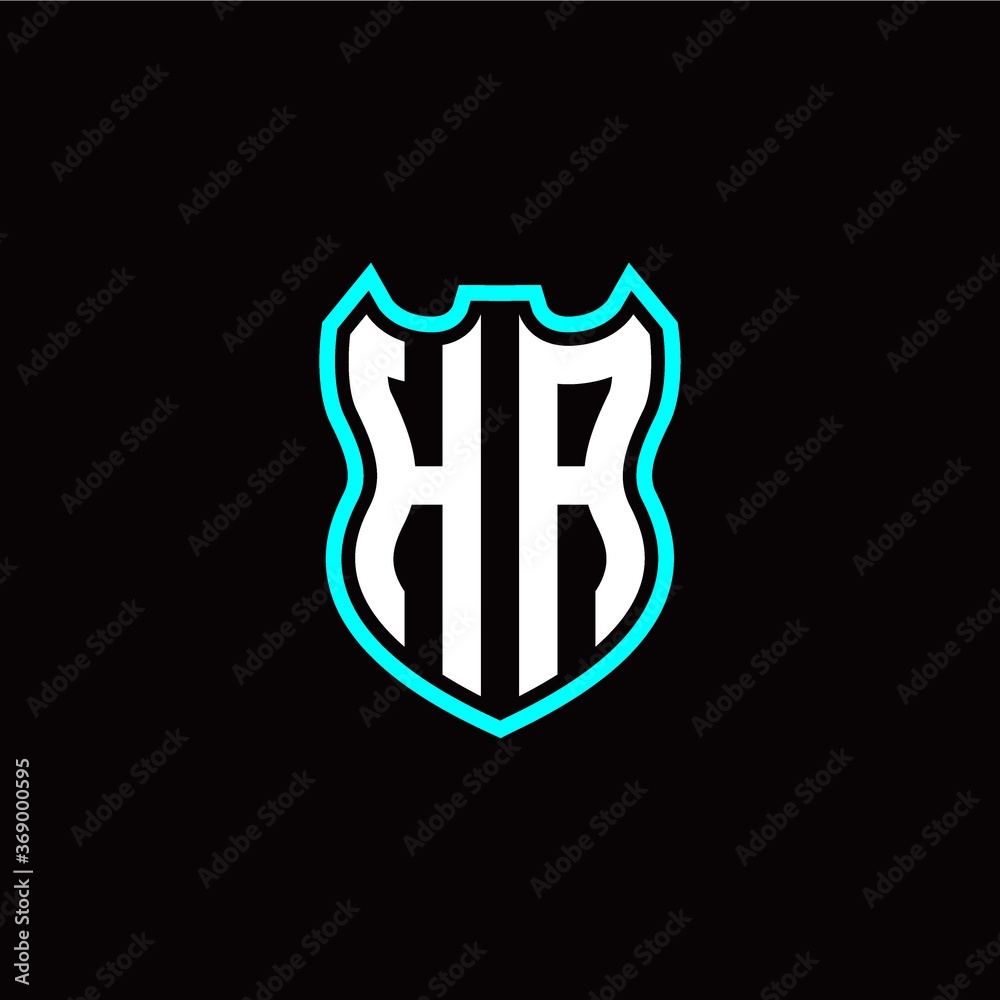 H A initial logo design with shield shape H A initial logo design with shield shape