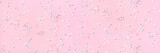Pink banner with blue, white and pink stars. Holiday concept.