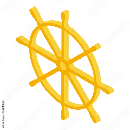 Ship wheel icon. Isometric of ship wheel vector icon for web design isolated on white background