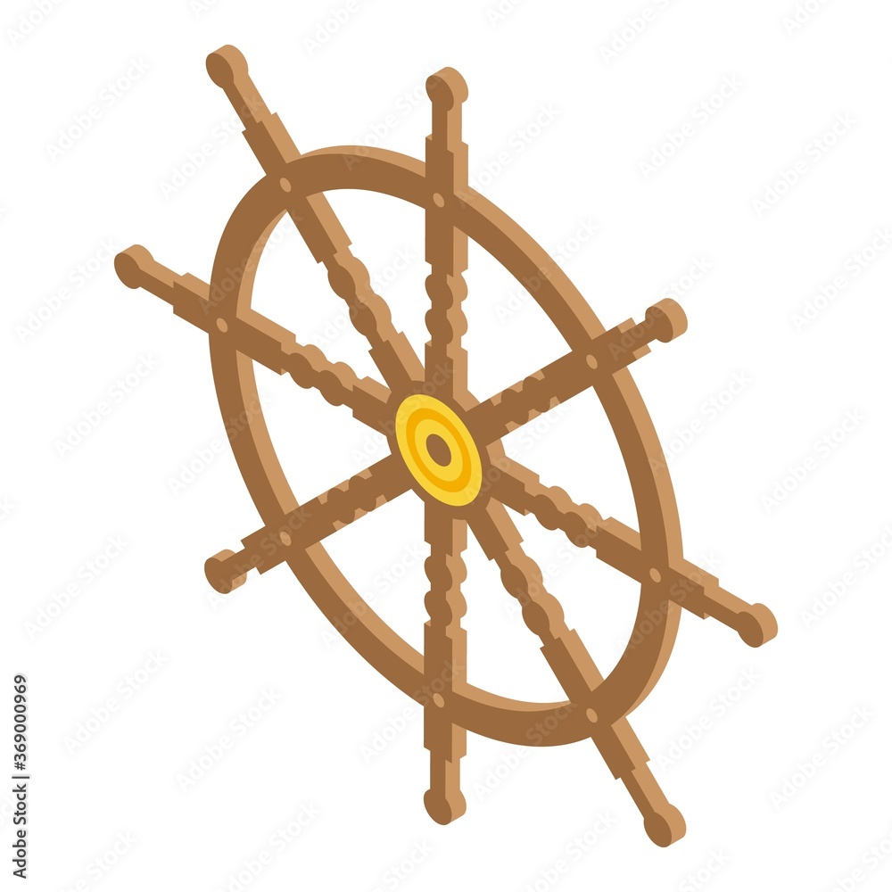 Handwheel ship wheel icon. Isometric of handwheel ship wheel vector icon for web design isolated on white background Handwheel ship wheel icon. Isometric of handwheel ship wheel vector icon for web design isolated on white background
