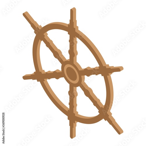 Helm ship wheel icon. Isometric of helm ship wheel vector icon for web design isolated on white background
