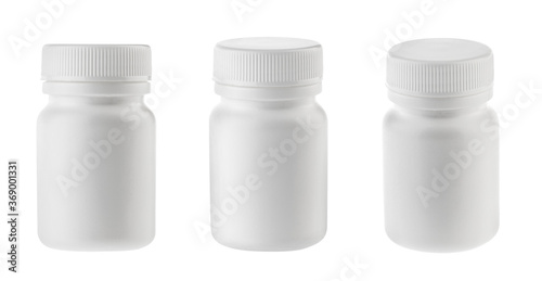 medicine white pill bottles isolated without shadow - photography photo
