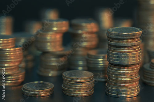 blank space and money coins for success , banking , finance and business concept background